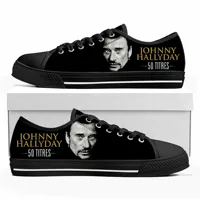 Johnny Hallyday Rock Singer Low Top High Quality Sneakers Mens Women Teenager Canvas Sneaker Casual Couple Shoes Custom Shoe 2