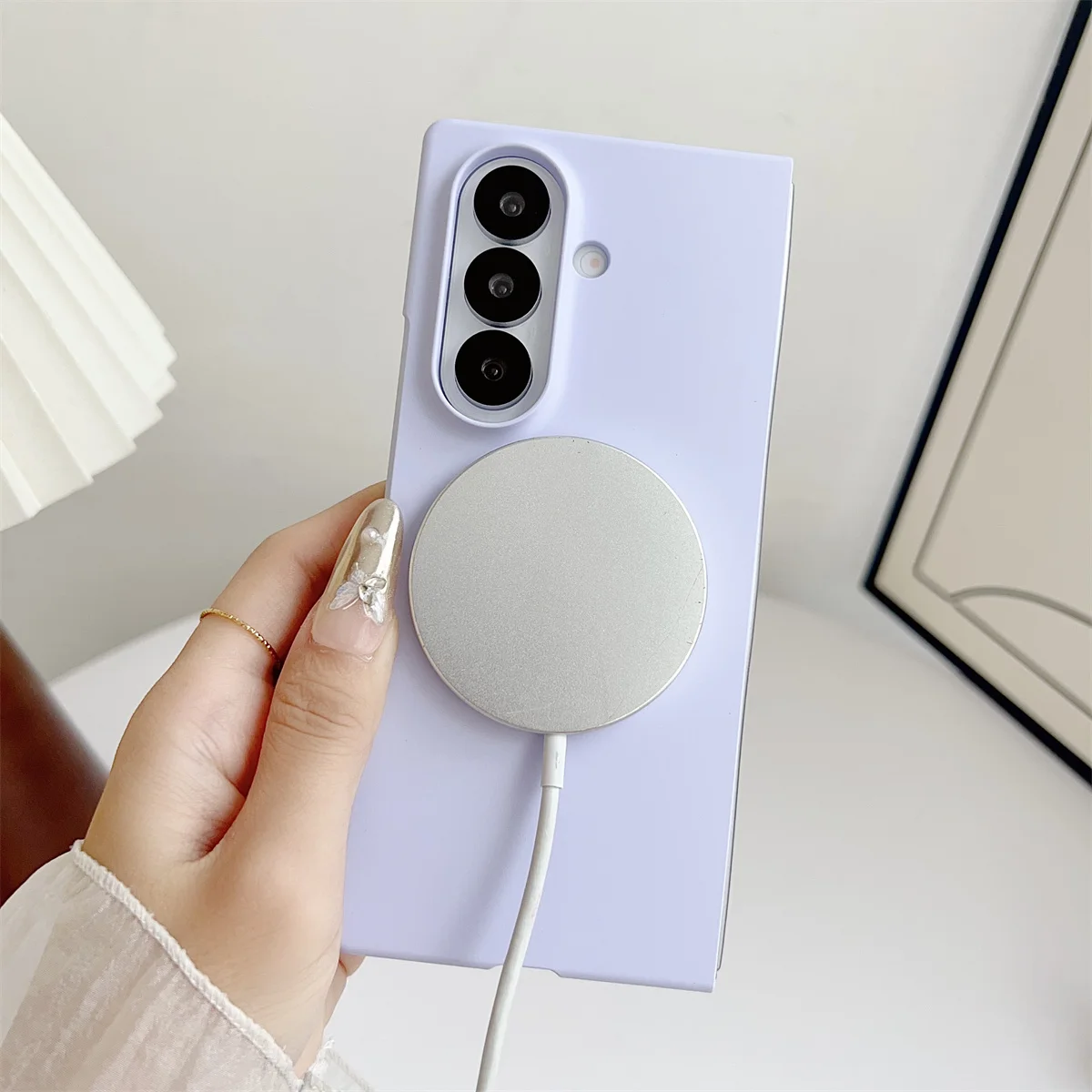 Für Magsafe Magnetische Wireless Charge Handyhülle für Samsung Galaxy Z Fold 7, 6, 5, 4, 3, gehärtetes Glas, Displayschutzfolie – Detail 12