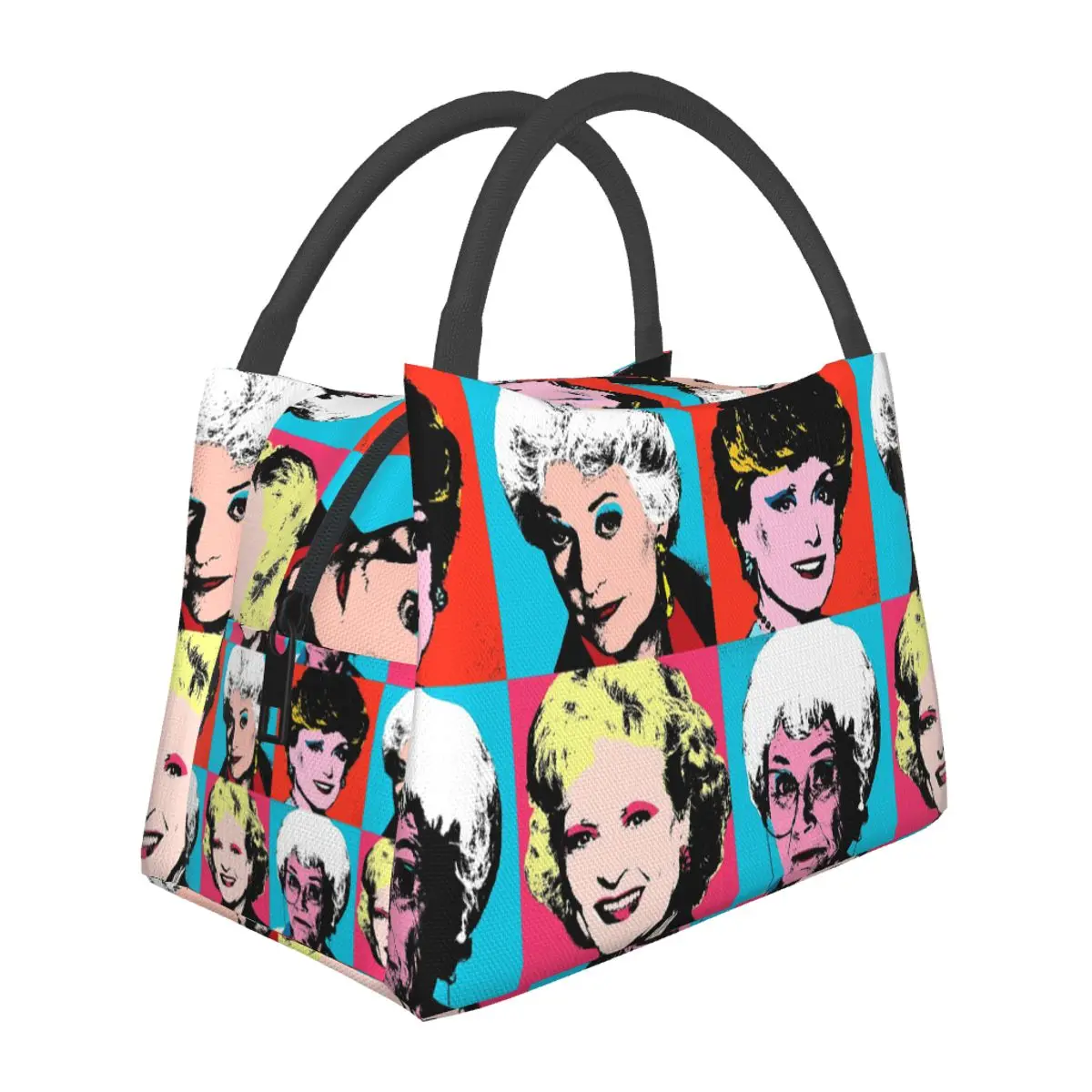 

Golden Warhol Girls Lunch Bags Insulated Bento Box Leakproof Lunch Tote Picnic Bags Cooler Thermal Bag for Woman Student School