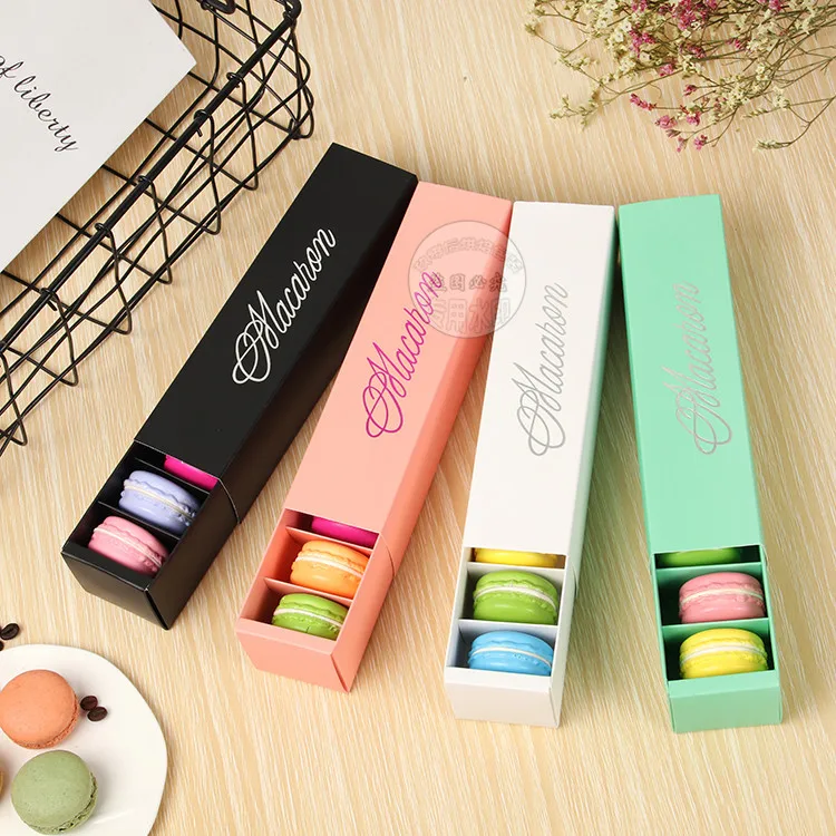 6 Cavity Macaron Packaging Box Cardboard Clear Window Storage Boxes Biscuits Sweets Small Breads Doughnuts Muffins Cupcakes