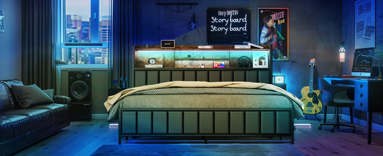  bed frame with light