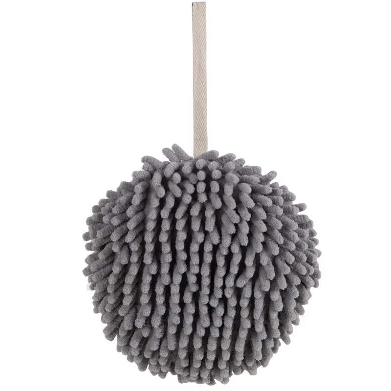 Chenille Hand Towels Kitchen Bathroom Hand Towel Ball with Hanging Loops Quick Dry Soft Absorbent Microfiber