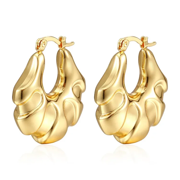 

Classic Stainless Steel Fashion 18K Gold Plated Women Classic hoop earring