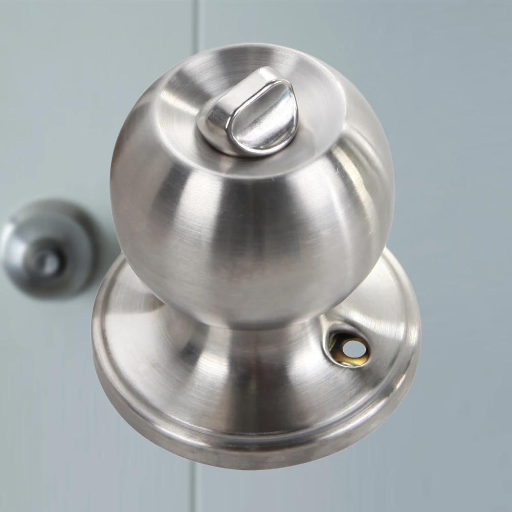 Door Knobs Rotation Round Door Knob Handle Stainless Steel Entrance Passage Locks with Kep Sets for Bedroom Living Room