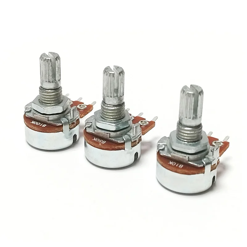 ALPHA WH148 Single Linked Type 16 3pin Potentiometer B1K 5K 10K 20K 50K 100K 103 104 Handle Length 15mm Adjustable Resistance multiturn potentiometer linear potentiometer rotary potentiometer potentiometer kit trimmer potentiometer adjustable resistor