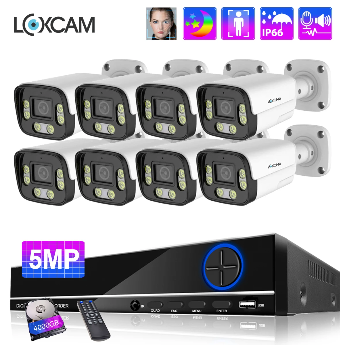 

Система видеонаблюдения LOXCAM, 8 каналов, 5 Мп