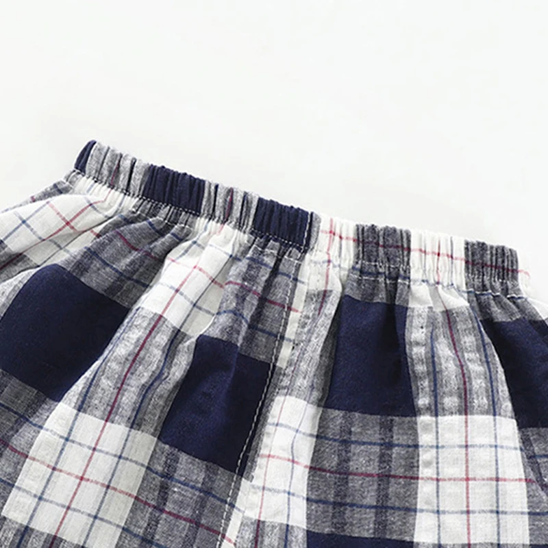 Summer Thin Children's Cotton Plaid Pants New Boys And Girls Soft Casual Trousers Infant Baby Kids Bloomers WTP108