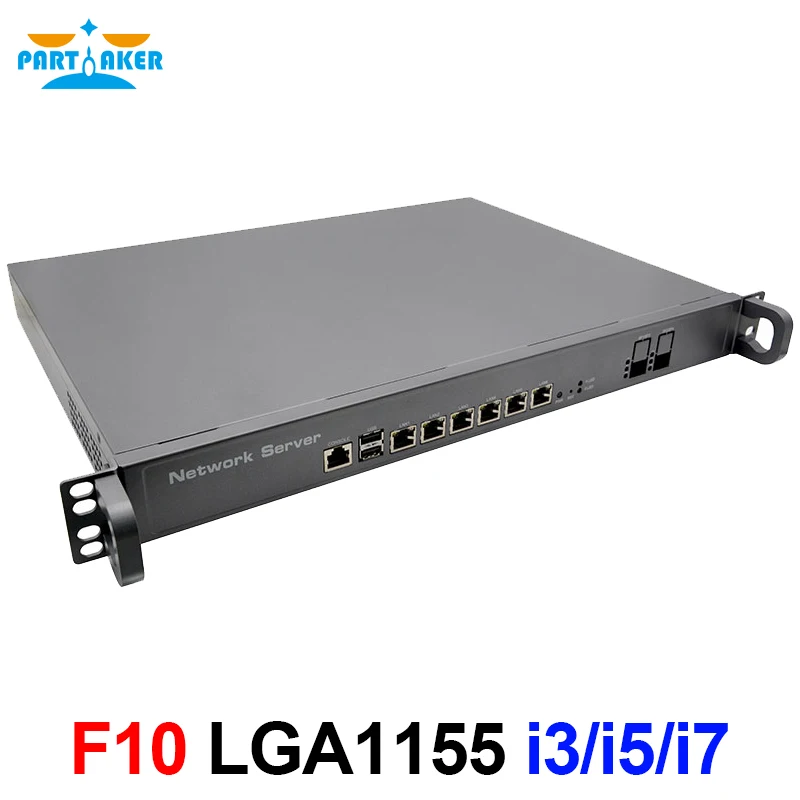 1U стойка LGA1151 Intel Core i3 9100 i5 9400 i7 9700 i9 9900T Windows сетевой сервер 6 LAN 2 SFP 2 USB брандмауэр pfSense