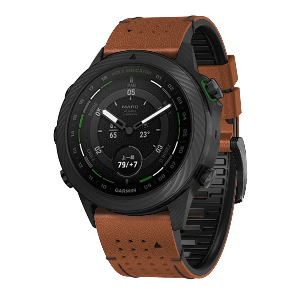 Premium Leather and Silicone Hybrid Watchband – Elegant and Durable Watch Bracelet