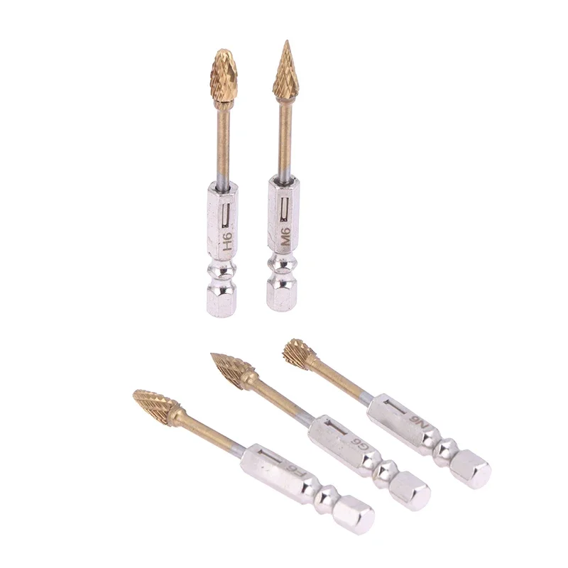 10-teiliges Hartmetall-Fräser-Set mit 1/4 Zoll Sechskantschaft, Doppelschnitt-Fräser für Metalle, Jade, Stein, Holz, Gravurwerkzeug – Detail 11