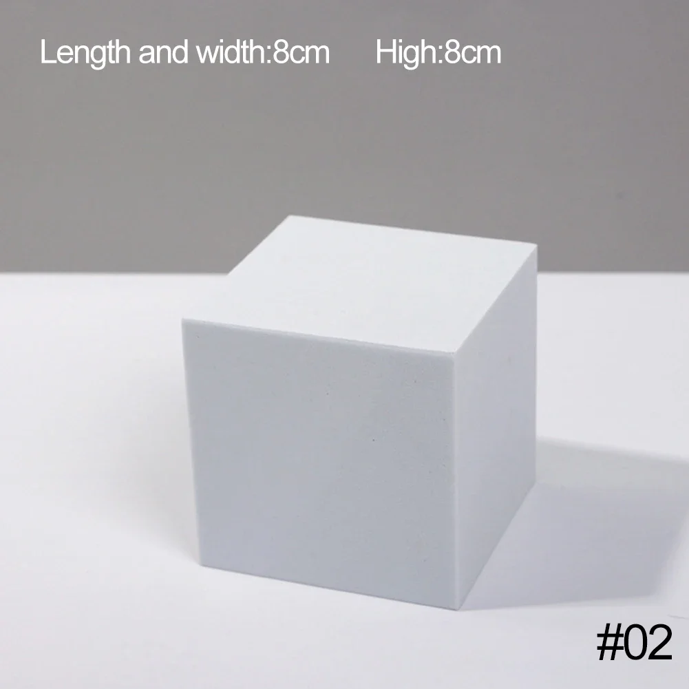 White Geometric Foam Photography Props - Three-Dimensional Cube Backdrop