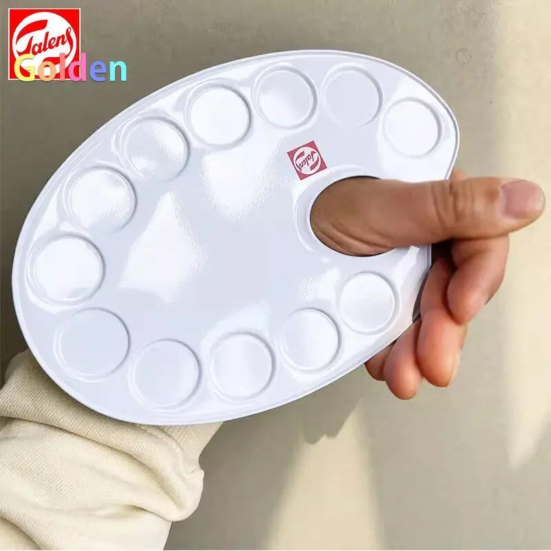 수입 로얄 탈렌스 타원형 및 사각형 알루미늄 수채화 혼합 팔레트 - 수채화 및 구아슈 페인팅에 적합