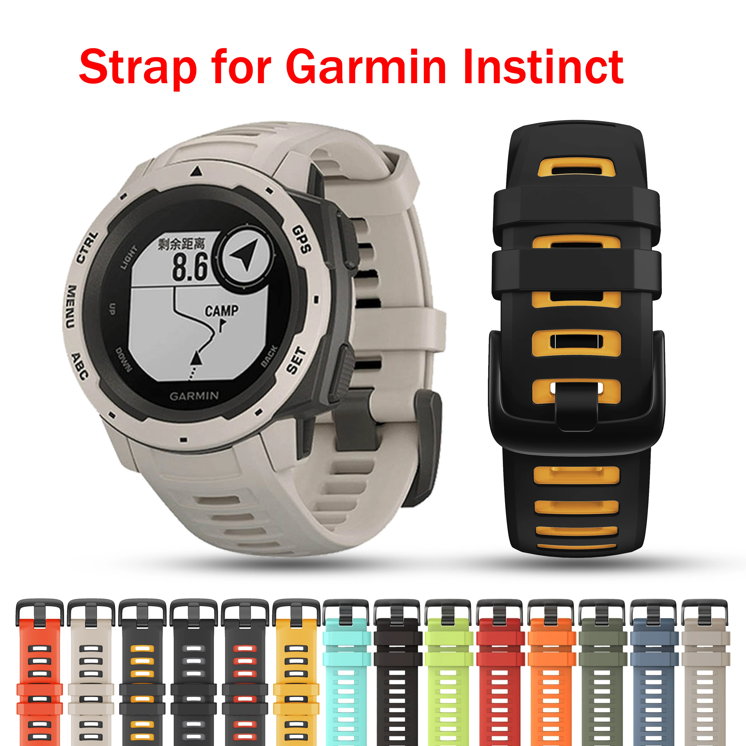 Cinturino In Silicone Morbido Per Garmin Inst(Smart Watch Cinturino Da Polso Di Ricambio Per Cinturino Instinto Tide/Esports/Solare/Tattico