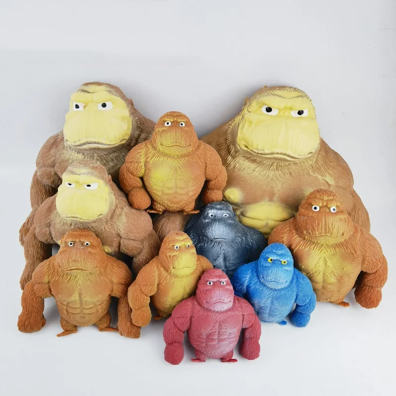 Kids Funny Prank Sticky Stretch Bounce Squeeze Pinch Fidgety Toys Adult Giant Orangutan Anti-Stress Monkey Birthdays Gift Toys