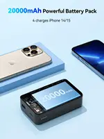 NEWDERY 20000mAh Magnetic Power Bank PD 20W Wireless Fast Charging for iPhone 15/14/13/12/Pro Max/Pro/Plus/Mini/ AirPods 3/2/Pro 2