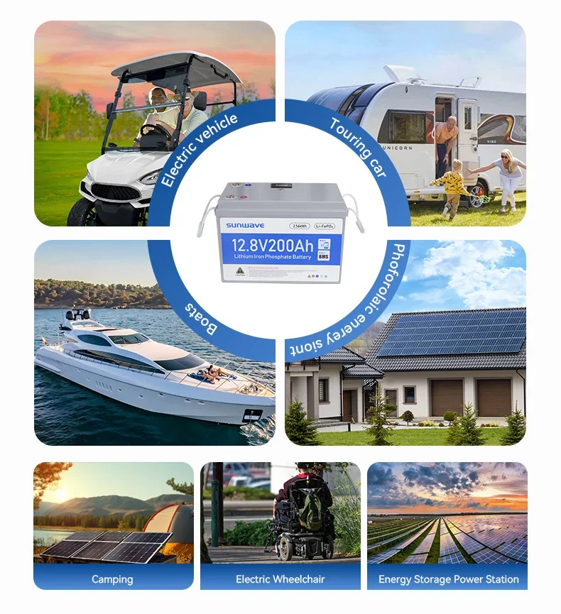 Rechargeable Lifepo4 Battery 12v 300amp 200amp 24v 100amp 200amp 250amp 300amp for Solar Energy Storage System