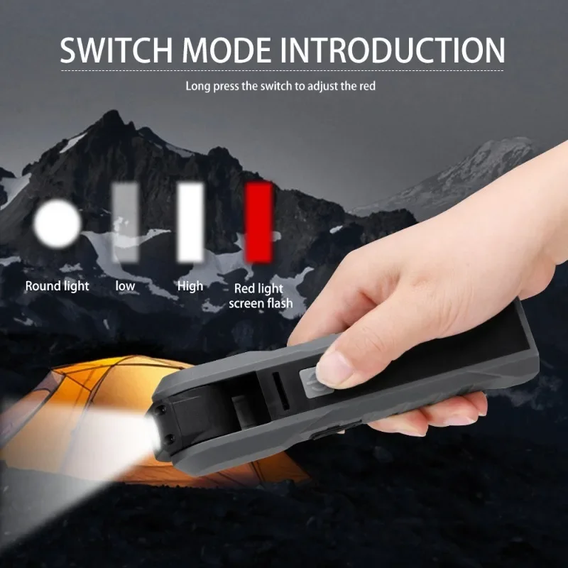 

Портативный фонарик COB, рабочий магнитный автомобильный фонарик с USB-зарядкой, вращающаяся многофункциональная лампа с крючком для зарядки