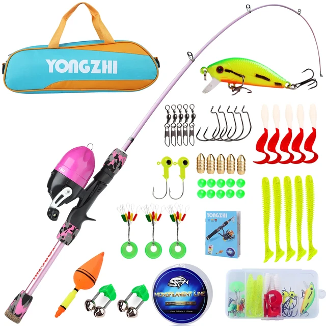 Sougayilang Fishing Rod Reel Full Kit Telescopic Portable 1.5m Spinning  Fishing Rod and Reel Set for Children's Leisure Fishing