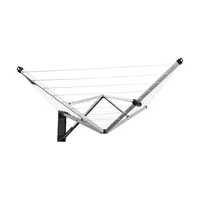 79ft Outdoor Wall-Mounted Folding Clothesline with Cover Convenient One-Handed Operation Wind and Weather Resistant Ideal Large 1