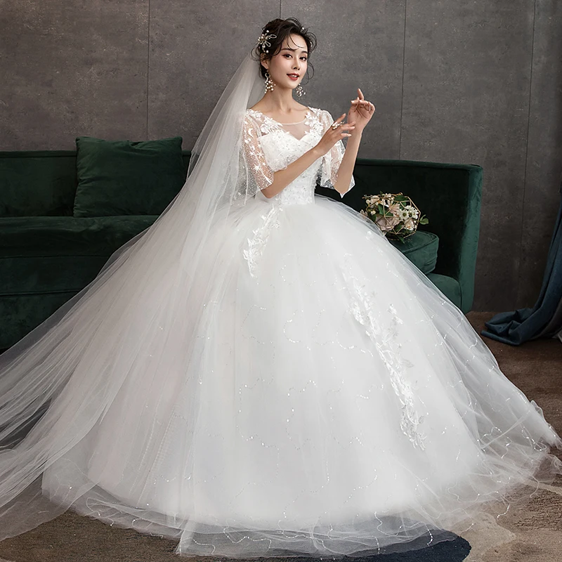 

Wedding Dress New Bride Large Size Ball Gowns Lace Up Wedding Dresses Vestido De Noiva