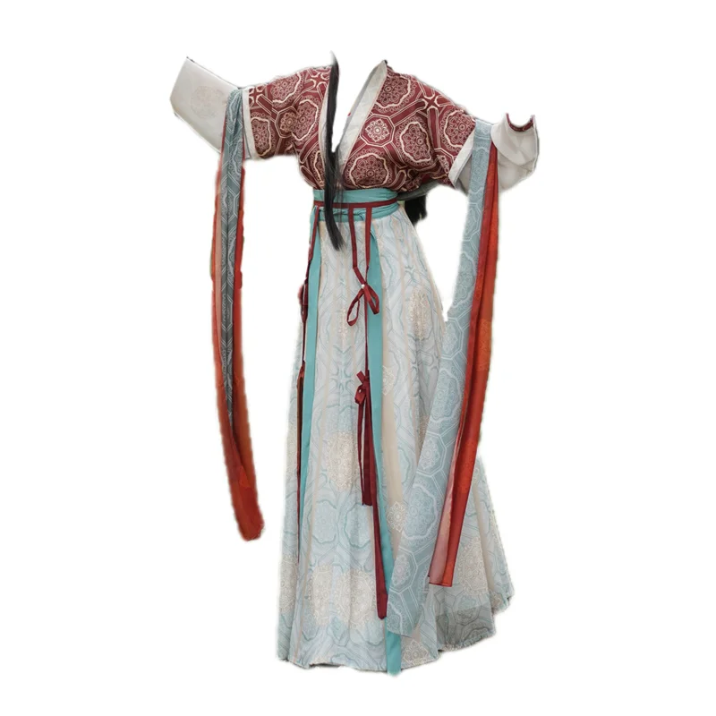 Chinese Vintage Clothing Women Folk Dance Cospaly Ancient Princess Hanfu Suits Daily six-piece Set Tang Traditional Costume