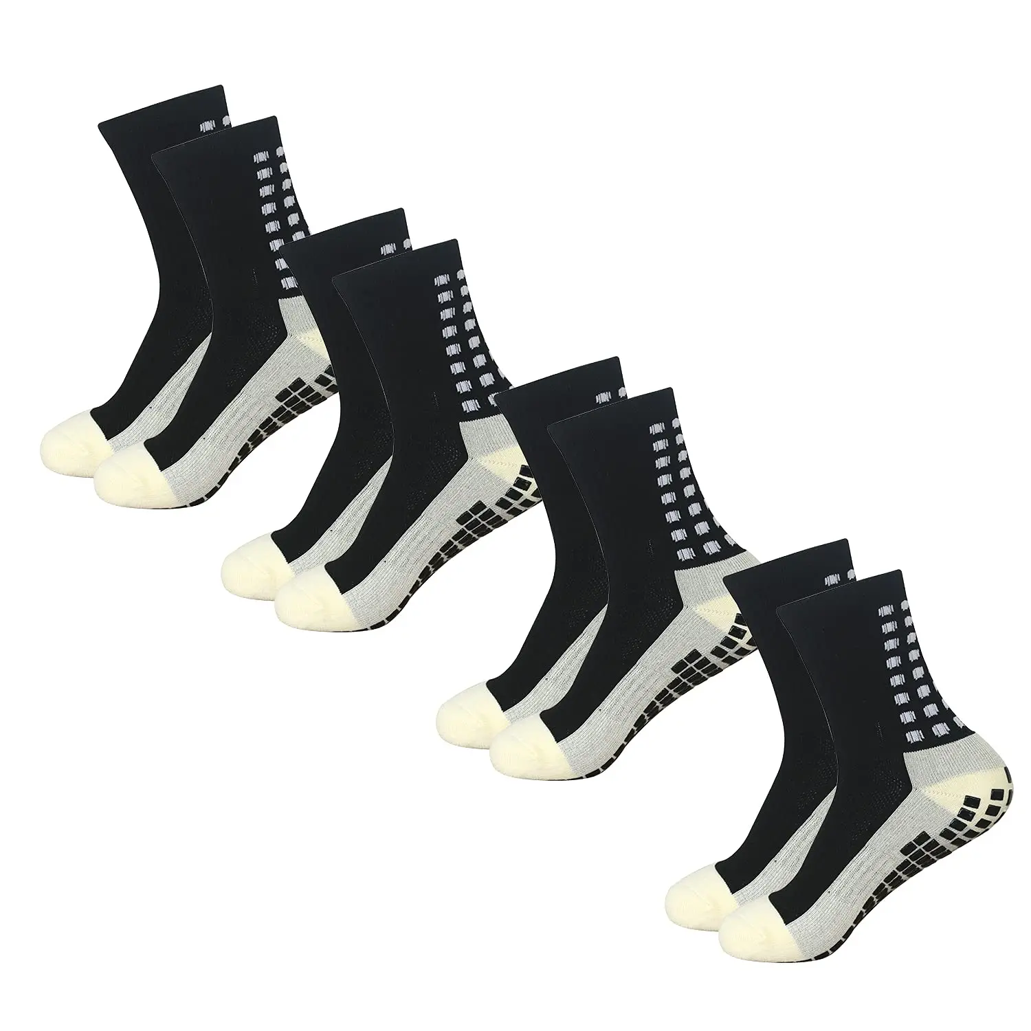 Breathable Anti-Slip Silicone Sports Socks - 4 Pairs