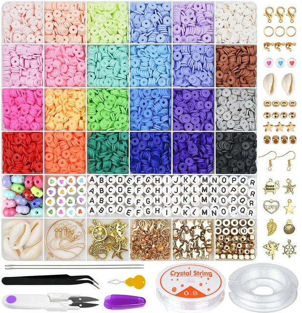 6MM Clay Beads Set Various Styles Colored Flat Chip Clay Beads Kit For  Bracelet Necklce Making