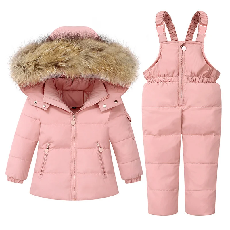 

Kids Boys Girls Two Piece Snowsuit,Toddler Winter Hooded Puffer Down Jacket Coat Ski Bib Snow Pants 2-Piece Snowsuit Skisuit Set