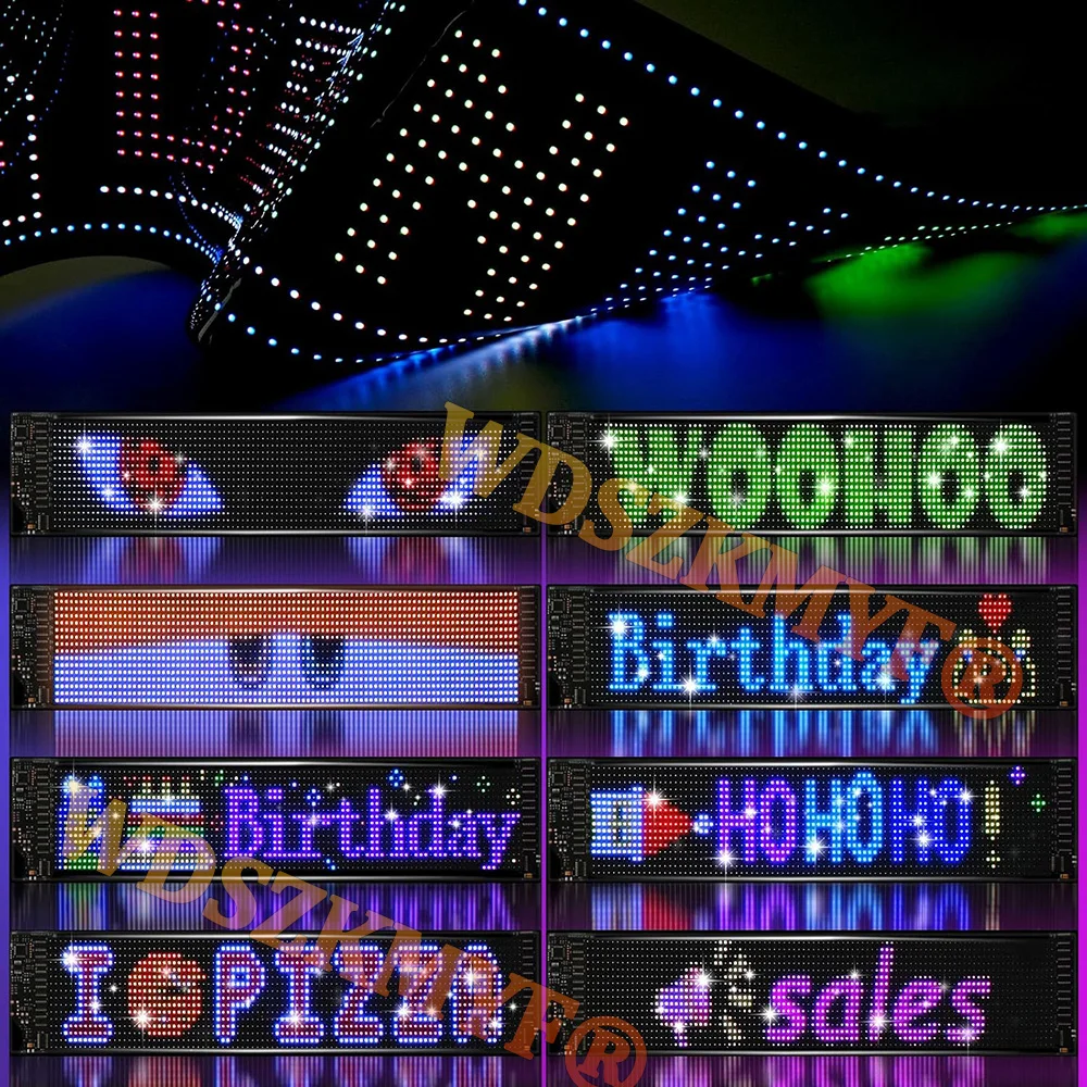 AI voice  Demon Eyes Car LED Display DIY Custom text Programmable Flexible LED Display Soft Sign Board Pixel Led Panel Christmas