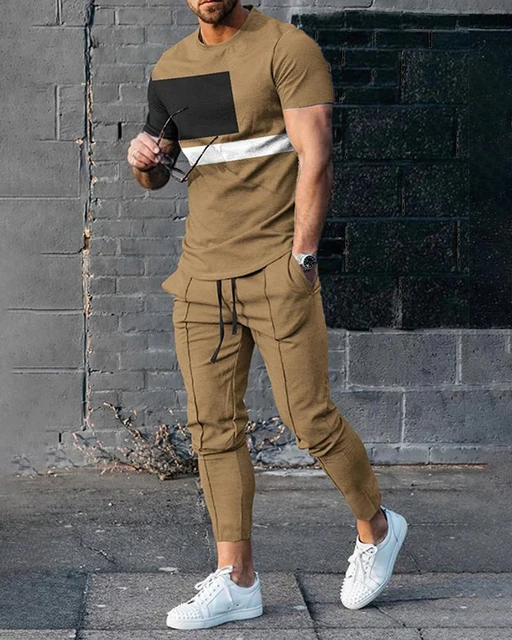 2023Long Sleeved T-shirt+sports Pants Set for Men's Sportswear Jogging Sportswear Oversized Men's Clothing 2-piece Set Tracksuit