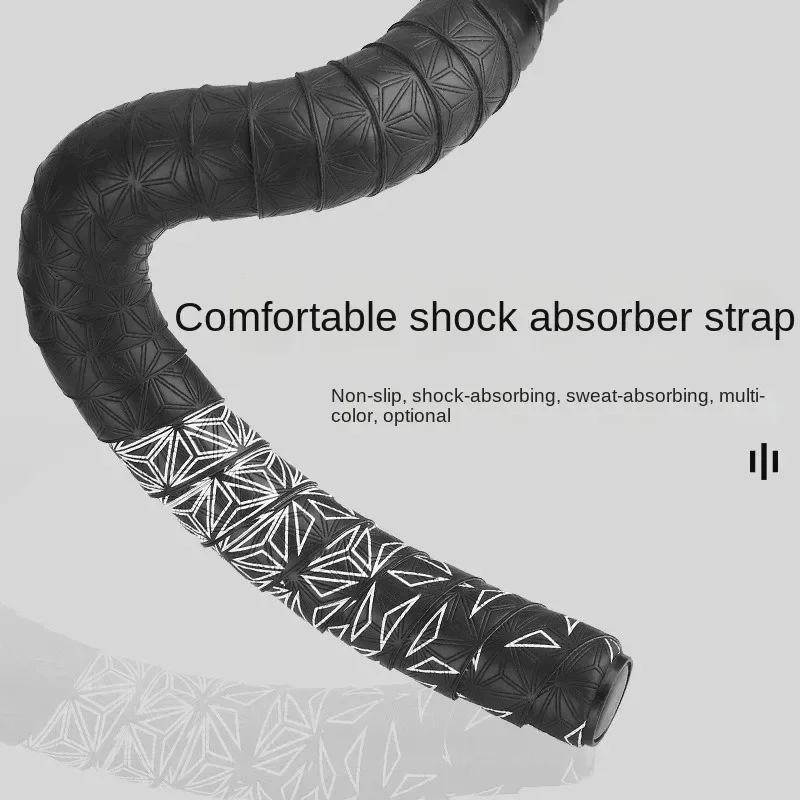 1 Pair Anti-Slip Road Bike Handlebar Tape PU Shock Handle Bar Tape w/ Bar End Plugs Bicycle PU Anti-Vibration Wrap Bartape