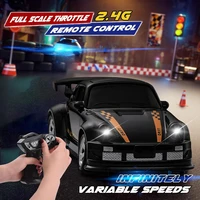 מכונית מיני דריפט RC בקנה מידה 1/64 או 1/43 עם שלט רחוק 4WD ורכבי רייסינג עם תאורת LED, מכונית מהירה בשלט רדיו לשולחן העבודה 2