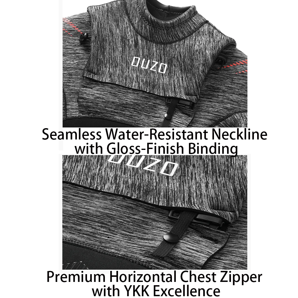 Men's 5/3mm Torso 5mm & Limbs 3mm Neoprene Wetsuit Long Sleeve Snorkeling Surfing Suit