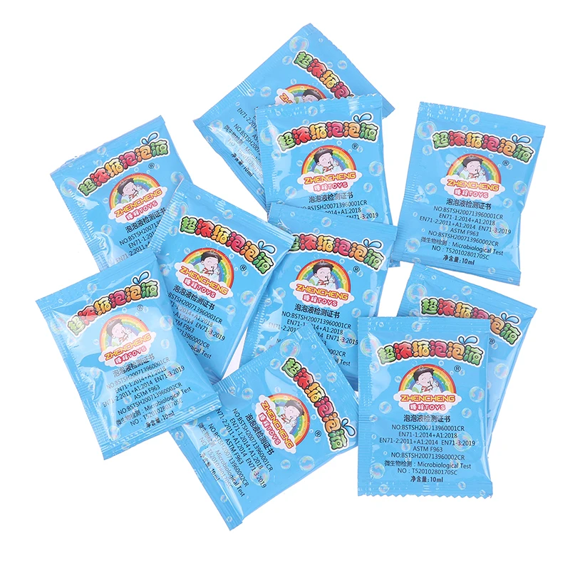 100ml 10 bag New Concentrate Bubbles Liquid Soap Water Bubble Gun Accessories Soap Bubble Liquid Bubble Refills 6