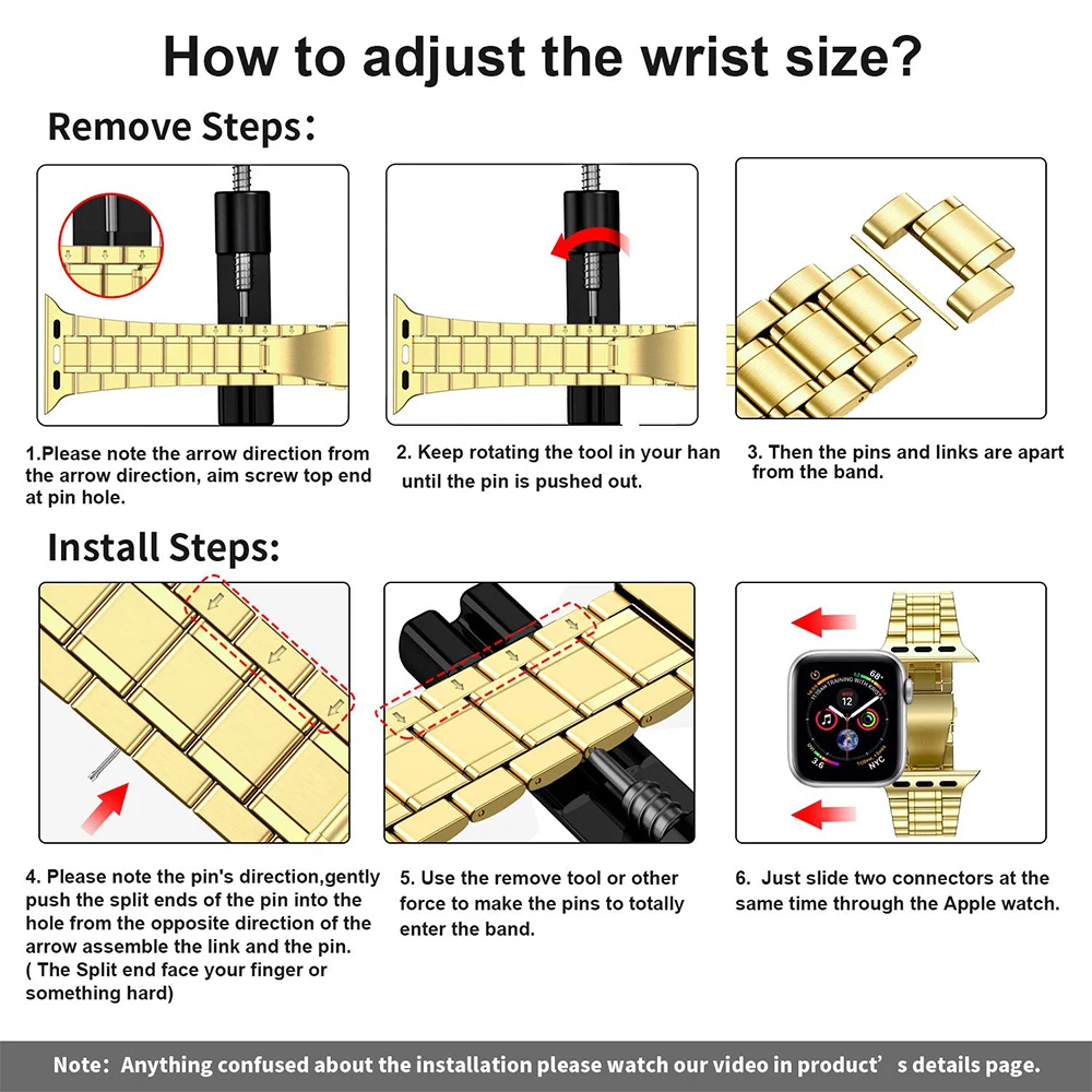 Premium Stainless Steel Watch Strap with Soft TPU Case
