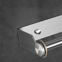 ไม่มีเจาะสแตนเลสผู้ถือกระดาษผ้าเช็ดตัวติดผนังขาตั้งม้วนสําหรับห้องครัวห้องน้ําเช็ดแขวนชั้นเก็บผู้ถือเนื้อเยื่อ 6