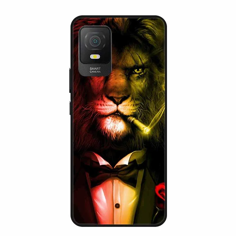 Cool Animal Black Silicone Soft Back Cover Case – Lion, Wolf, Tiger, Cat Design