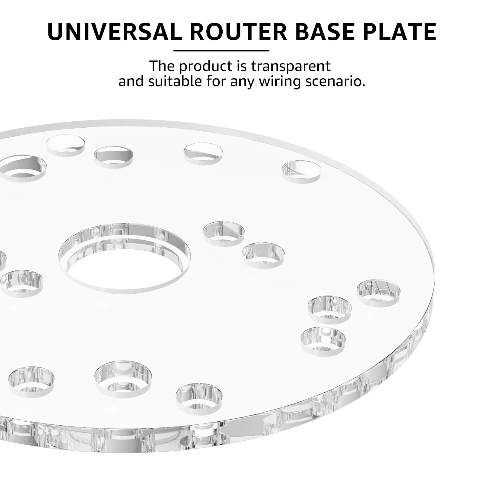 Router Insert Plate 6.5in Clear Acrylic Router Base Plate Woodworking Auxiliary Tool Universal Router Base Plate Kit with Centering Pin and Screw