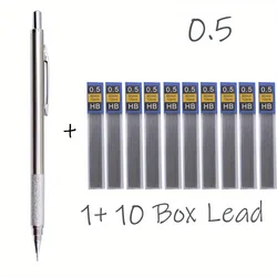 Premium All - Metal Mechanical Pencils with Assorted Lead Sizes and Retractable Design for Art, Writing, and Sketching (0.5 pencil set)
