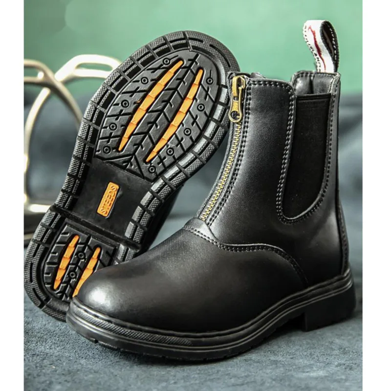 Equestrian Boots Children's Spring Summer Riding Shoes Cowhide Thick Wear-resistant Riding Boots