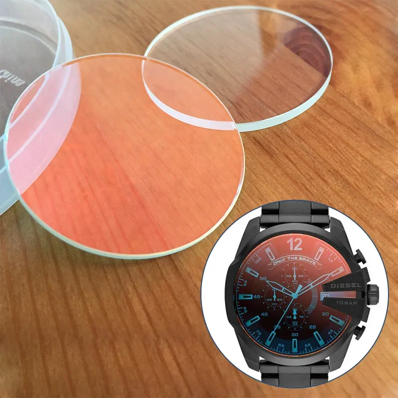 Vetro Di Cristallo Zaffiro Colorato Per Diesel Dz4318 Daddy Quartz Man Watch Parti Di Ricambio Strumenti