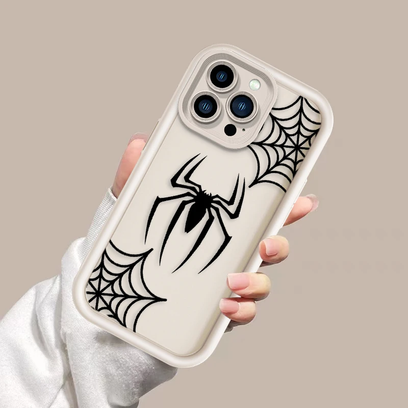Art Comic Spiderman Logo For Apple iPhone 15 14 13 12 11 Mini XS XR X 8 7 Pro Max Plus Soft Eye Ladder Phone Case