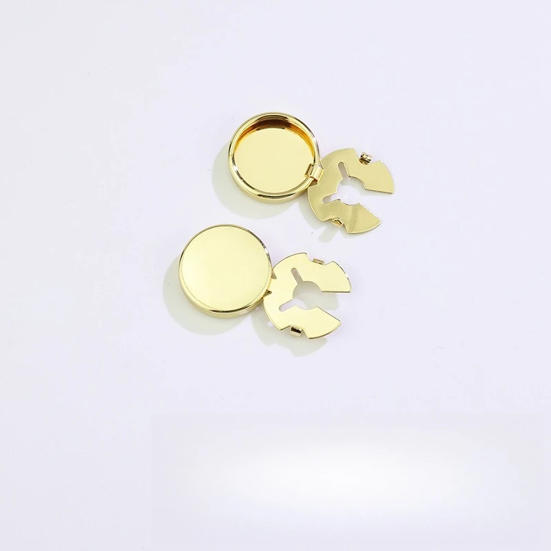 DIY Hot Selling Shirt Button Copper Smooth Button Blank Electroplated Cover Brooch Cufflinks Handmade Accessories Practical