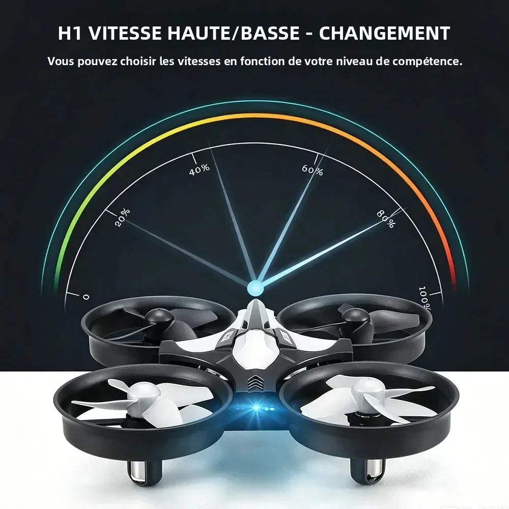 Gros plan sur la caméra HD 1080p du Mini Drone JJRC H36 - Drone RC Pas Cher pour Débutant, montrant l'objectif et le capteur