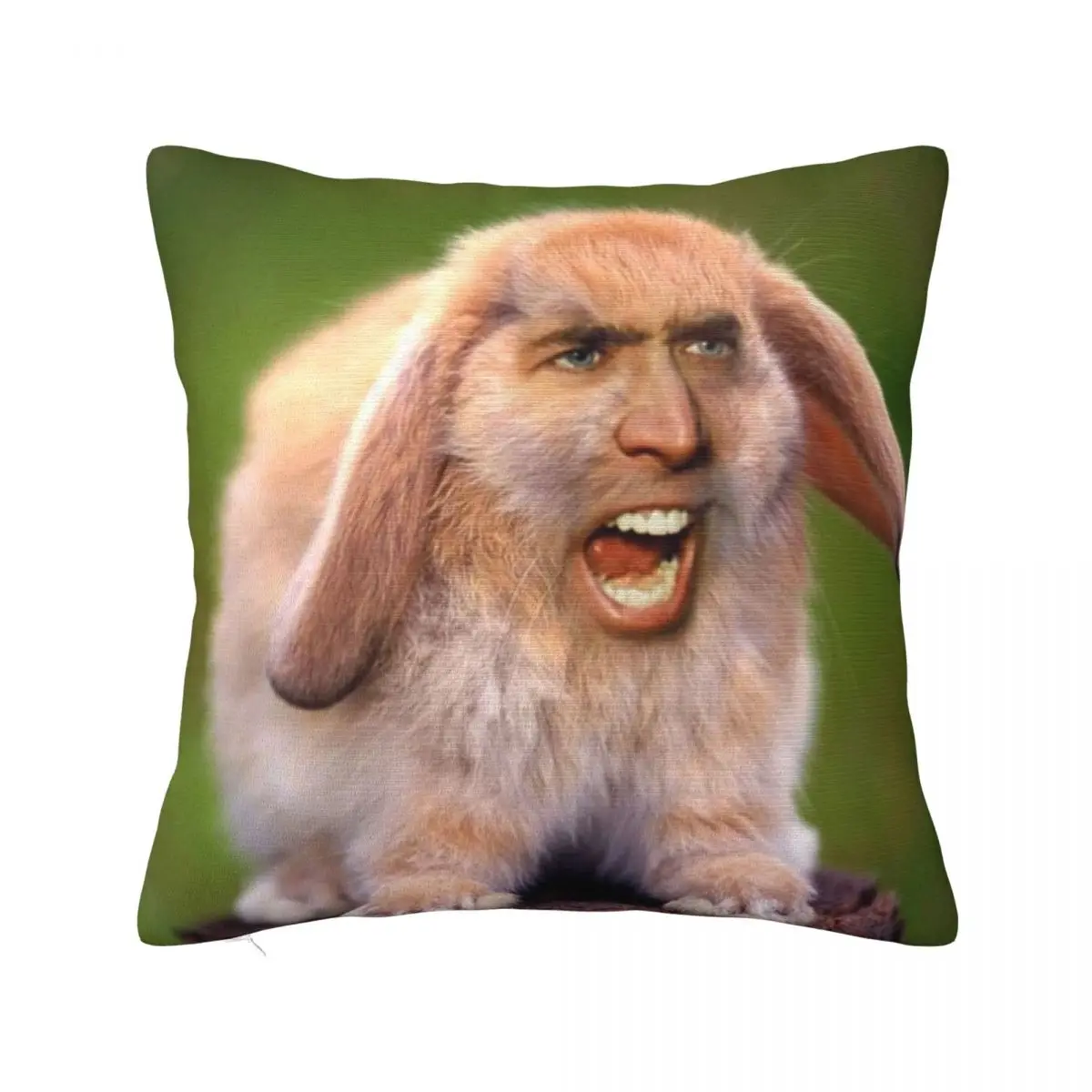 

Classic Fashion Nicolas Cage Rabbit Square Pillow Covers Polyester Room Meme Funny Face Cushion Case Cool Decor Pillowcase