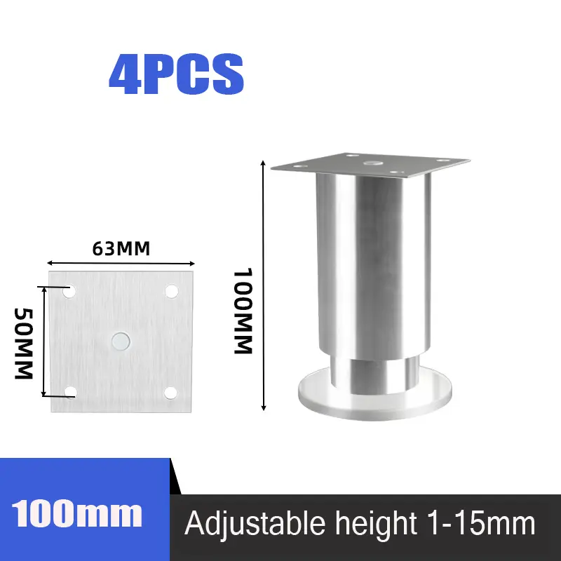 4PCS Height Adjustable Stainless Steel Furniture Feet Legs Kitchen Cabinet Sofa Legs Round Stand furniture leg - Image 11