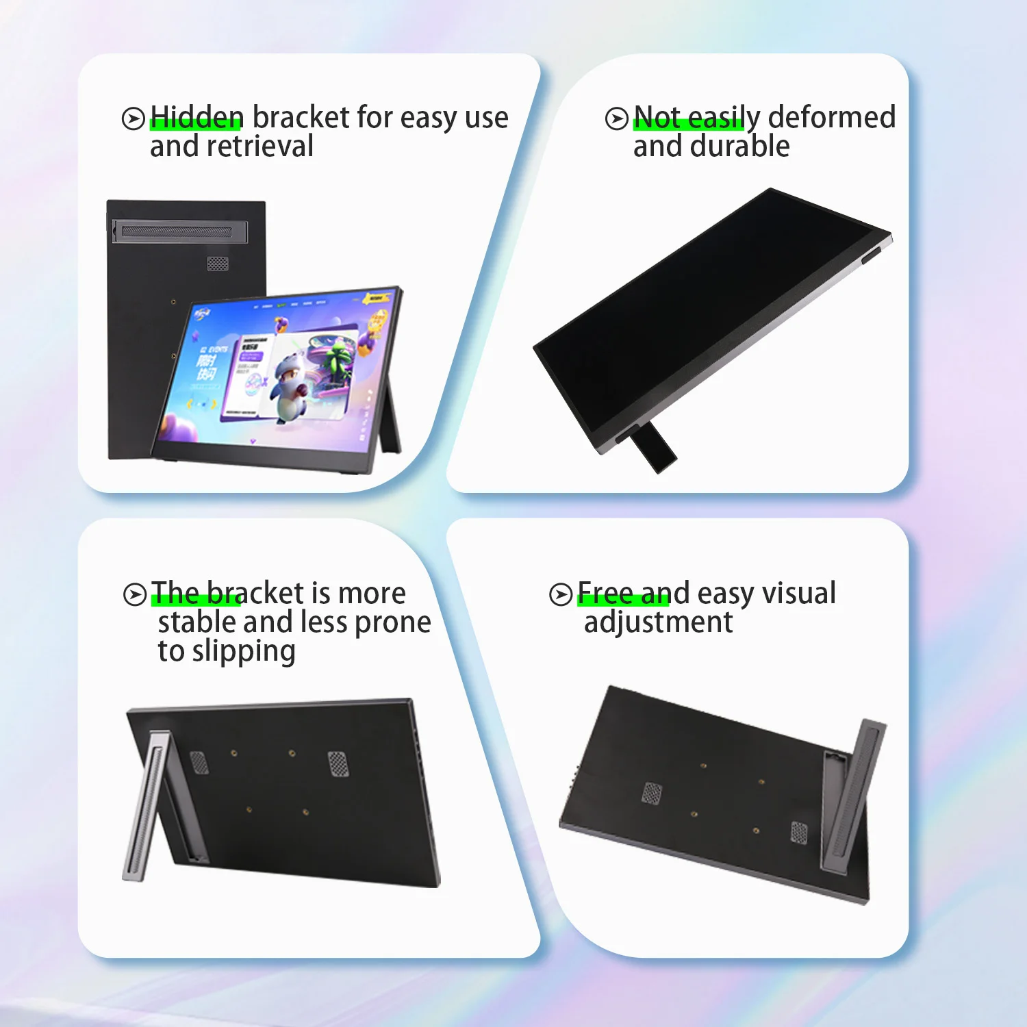 새로운 15.6인치 무선 휴대용 FHD16:9 IPS 패널 보조 디스플레이 컴퓨터 모니터 Type-C HDMI 유선/무선 모드 지원 AHXJKA