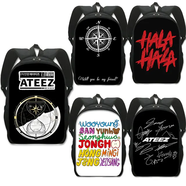 Korean Kpop ATEEZ Printing Backpack Teenager Boys Girls
