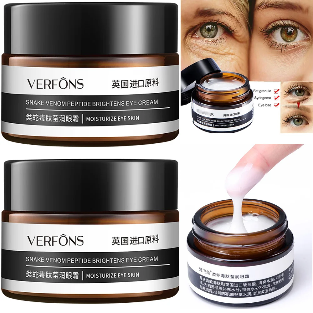 2Pcs Verfons 30G Snake Venom Peptide Eye Cream Smoothes Linee Sottili E Crema Per Gli Occhi Scuri Rimozione Istantanea Di Borse Per Gli Occhi Crema
