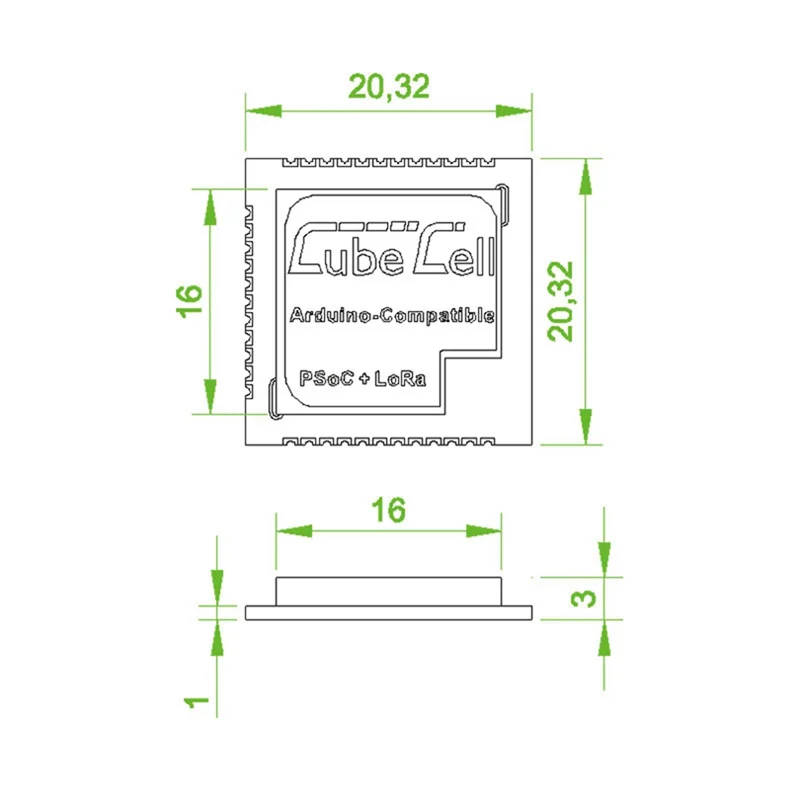 T24C SX1262 Cubecell Lora 노드 AM02 모듈 ASR6502 모듈 Lora Iot A는 Arduino 플랫폼 보조 개발 863-928Mhz를 지원합니다.